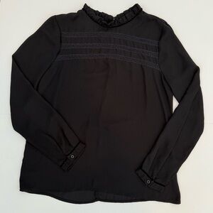 Forever 21 Black Ruffled Blouse
